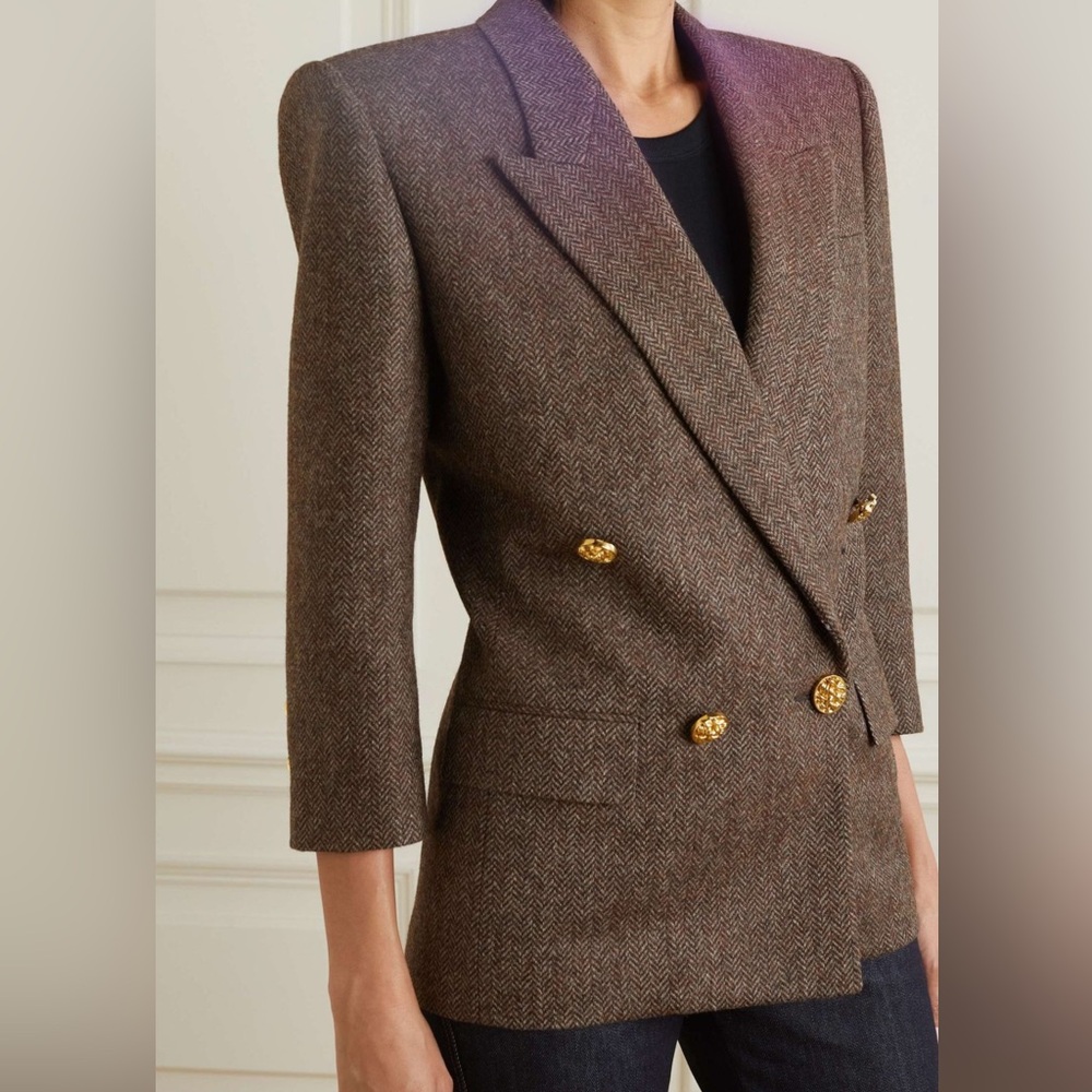 SAINT LAURENT Paris Wool Tweed Blazer – Size FR 36 / US 4